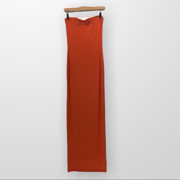 MISSGUIDED Strapless Bodycon Bandeau Dress Bright Orange Size 6 - Picture 8 of 13